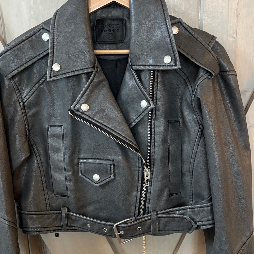 BLANK NYC Faux leather crop